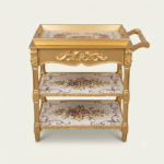 Ornate Floral Gold Tea Trolley