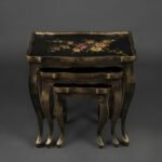 Antiqued Gold & Black Floral Nesting Tables