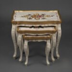 Antique Cream & Gold Floral Nesting Tables