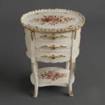 Vintage Floral French-Style Oval Table