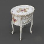 Floral Heirloom Wooden Oval Table