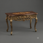 Ornate Gilded Console with Floral Marquetry - Image 2