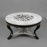 Monochrome Black and White Floral Center Table