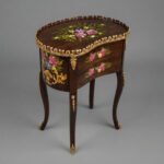 Hand-Painted Floral Kidney Table with Gilded Accents - Image 2