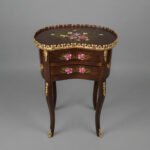 Hand-Painted Floral Kidney Table with Gilded Accents