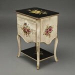 Vintage Floral Box Table with Black Accents - Image 2