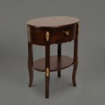 Classic Dark Wood Oval Table with Gilded Accents - Image 2