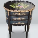 Antique Black Oval Table