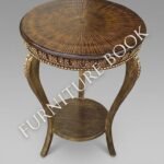 Title: Sunburst Design Wooden Accent Table