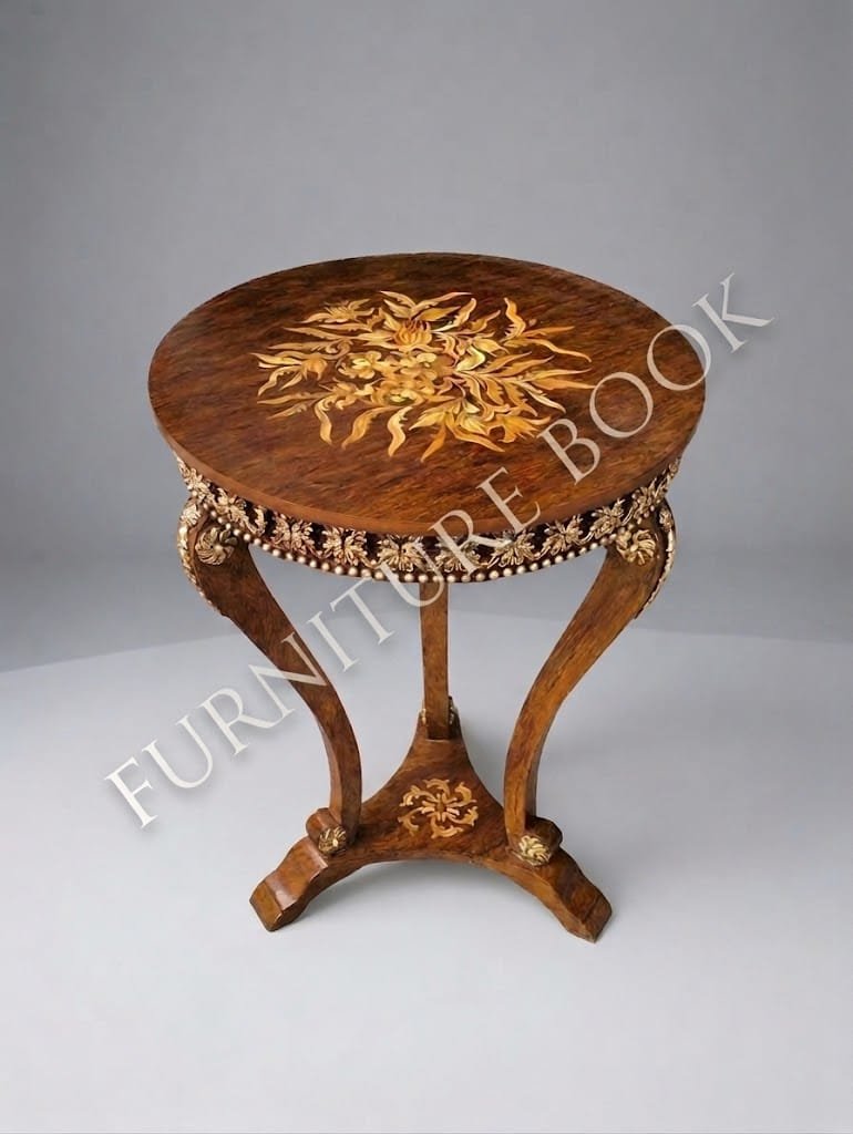 IMG-20260925-WA0008 Title: Vintage Wooden Floral Accent Table - Image 1