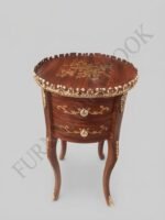 Title: Natural Wood Finish Golden Vine Accent Table