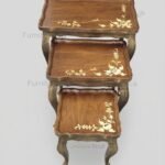 Floral Hand-Painted Wooden Nesting Tables