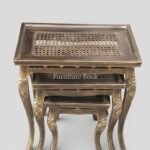 Antique Gold & Black Cane Nesting Tables