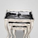 Coastal Seascape Hand-Painted Nesting Tables