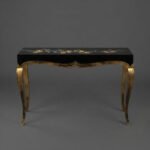 Gilded Floral Black Console Table