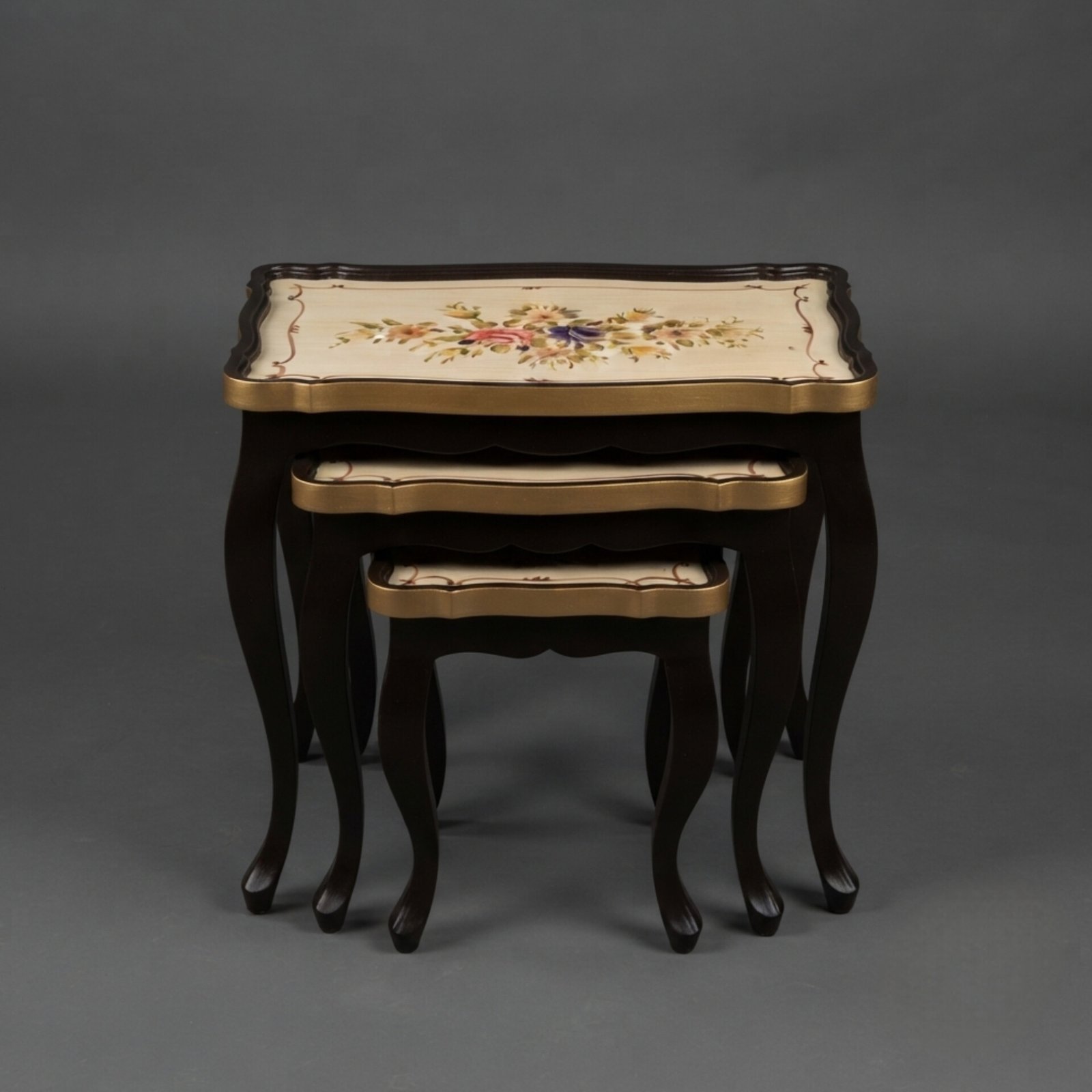 InShot_20260902_095243646 Vintage Floral Nesting Tables with Gold Trim - Image 1