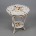 Charming Floral Coffee Table with Beaded Trim
