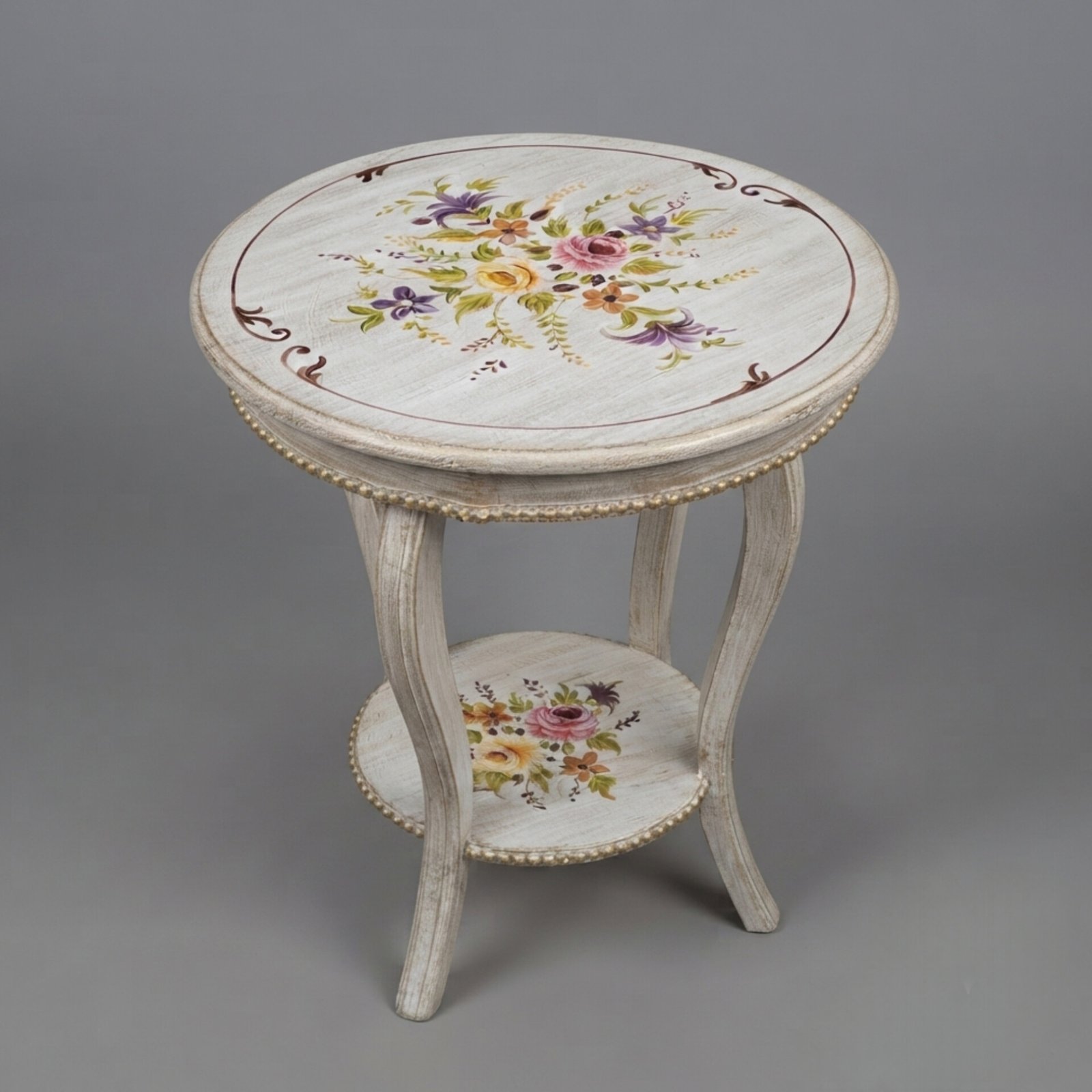 InShot_20260902_102429150 Charming Floral Coffee Table with Beaded Trim - Image 1