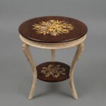 Classic Coffee Table with Gold Floral Inlay